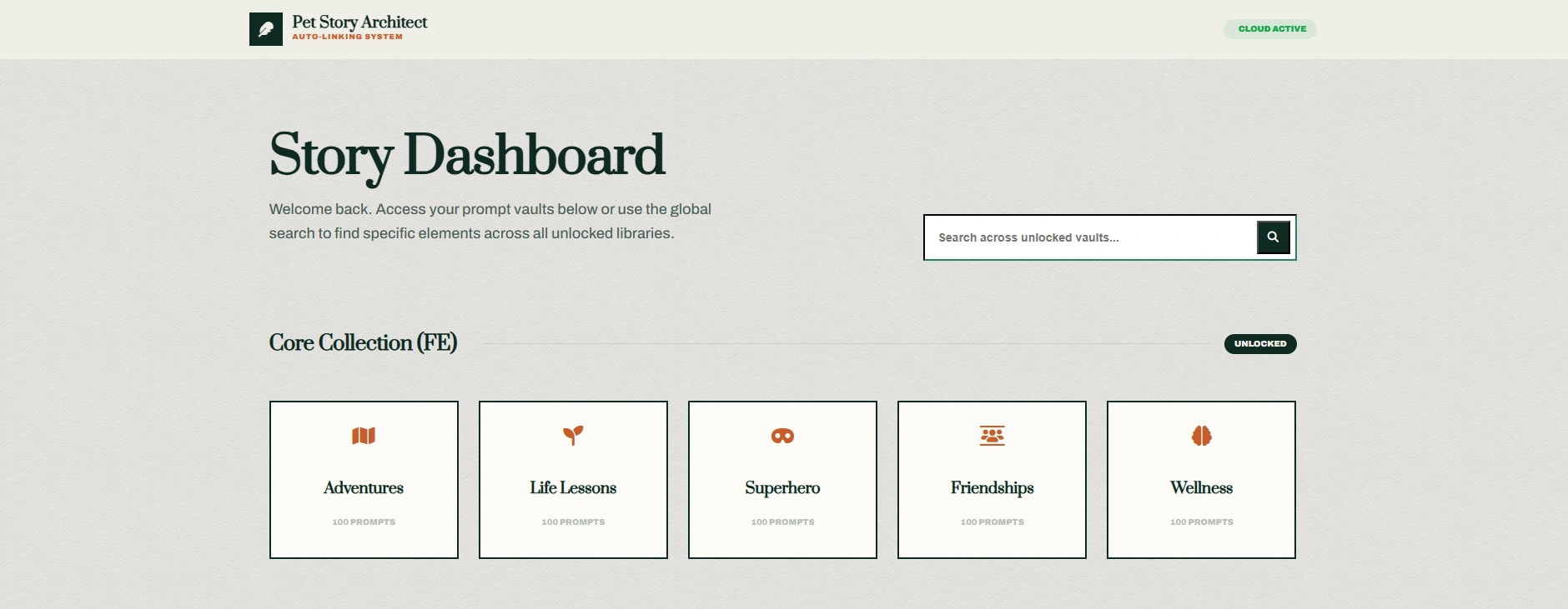 Pet Story Architect Premium Dashboard
