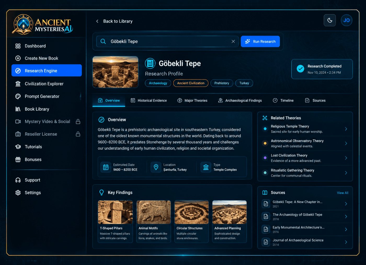 Ancient Mysteries AI Mystery Research Engine module