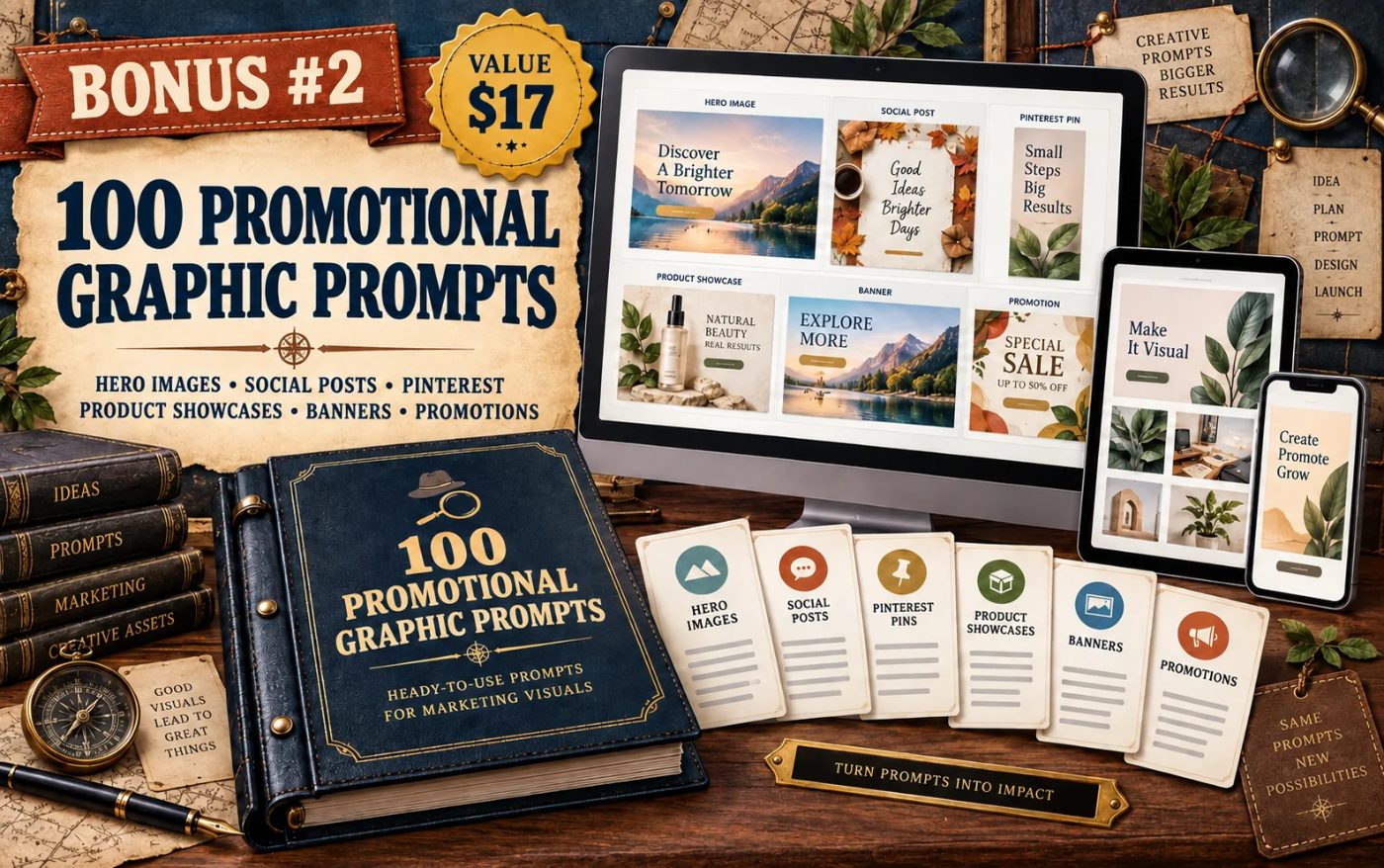Detective Activity Book Forge bonus: 100 promotional graphic prompts