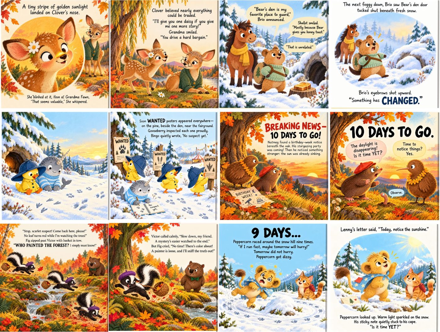 Little Discovery finished two-page spread from a kids picture book