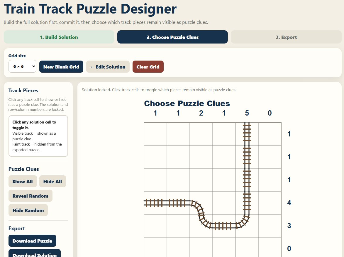 Logic Rails train track puzzle solution