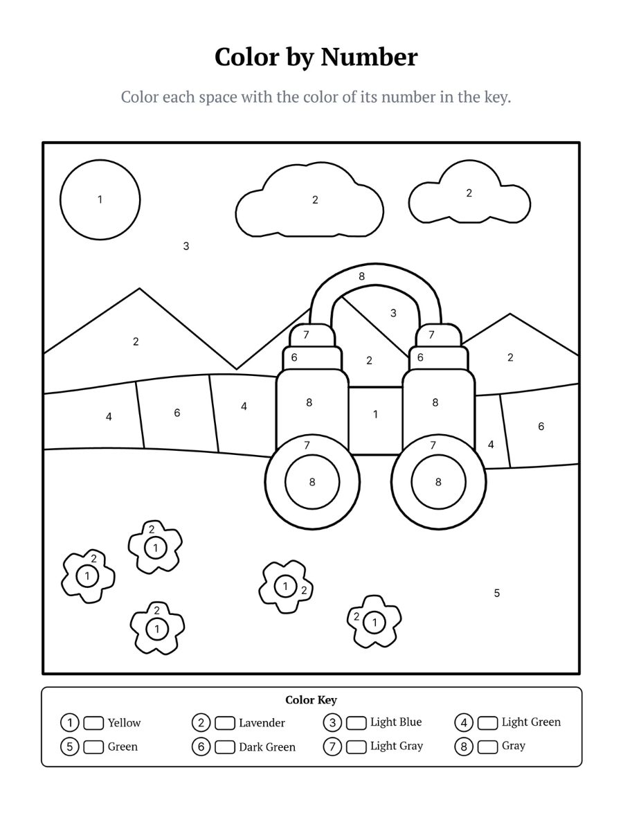 Retirement Activity Prints color by number retirement scene