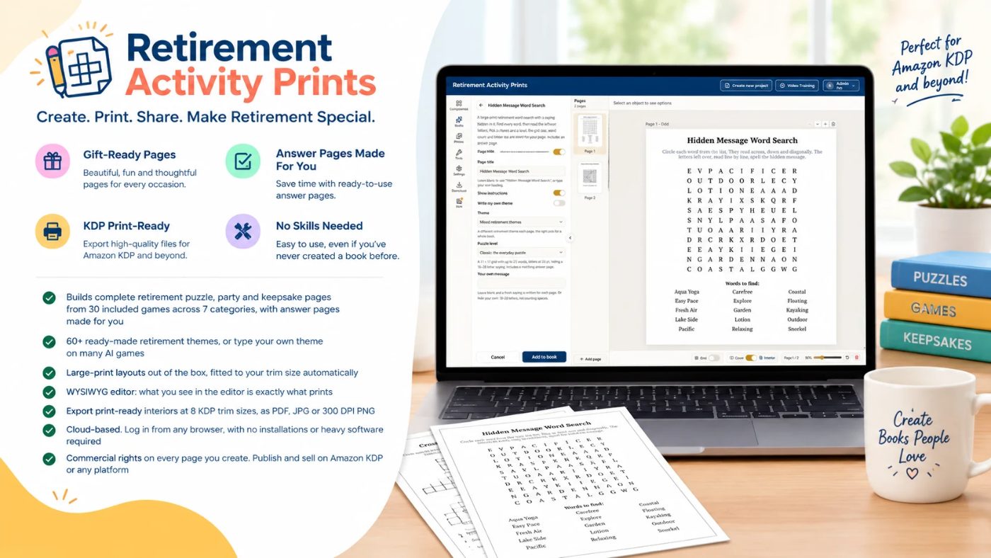 Retirement Activity Prints review: the app with retirement puzzle and party pages